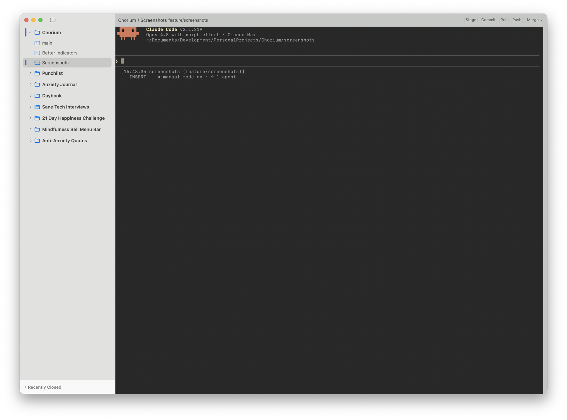 Embedded terminal running an agent